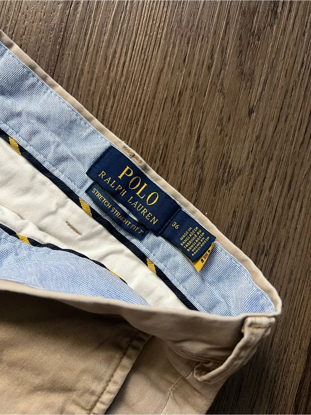 Ralph Lauren Men's Flat-Front Cotton Chino Shorts in Khaki